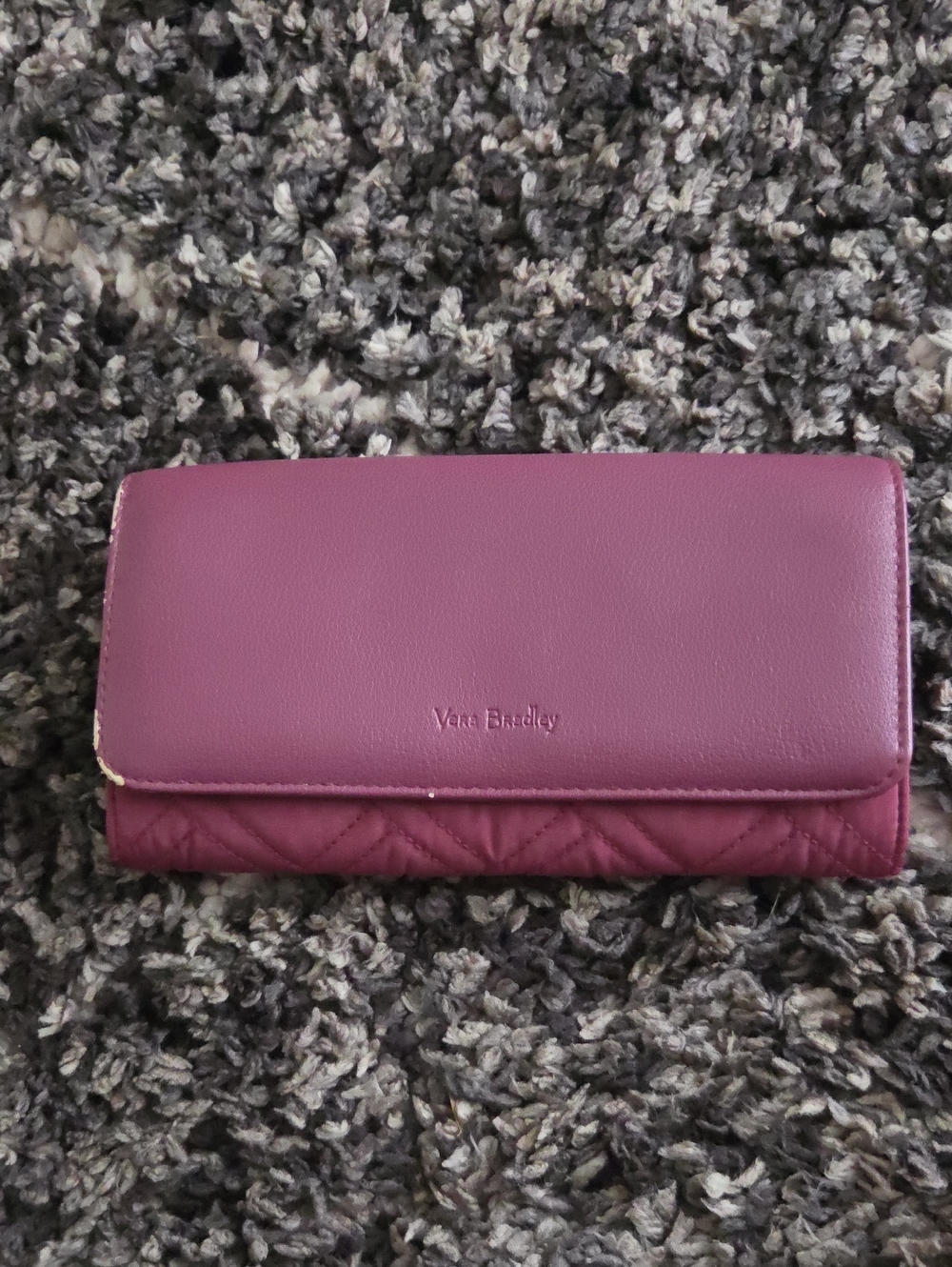 Vera Bradley Quilted Plum Fold-Over Wallet